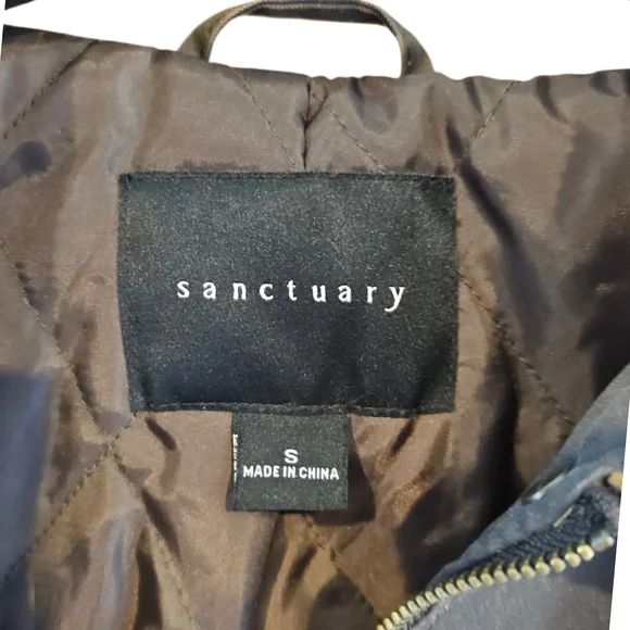 Sanctuary Size S Weather Resistant Jacket Corduroy Trim Utility Style Hooded - Picture 5 of 13